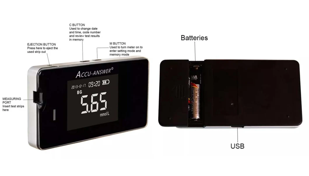 High Accurate Large LCD Screen Check Uric Acid Meter Cholesterol Device Blood Glucose Monitor