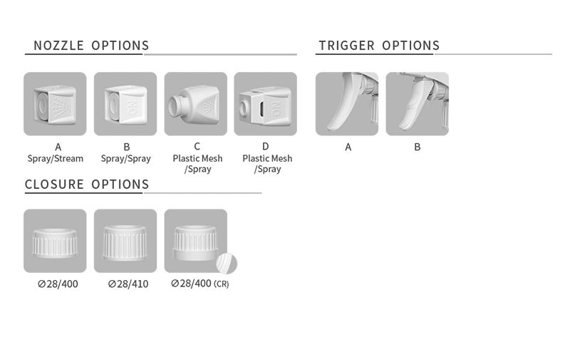 28 400 and 28 410 and 28 415 Plastic Clean Sprayer Trigger Spray Gun for Bottle Customized Hot Selling