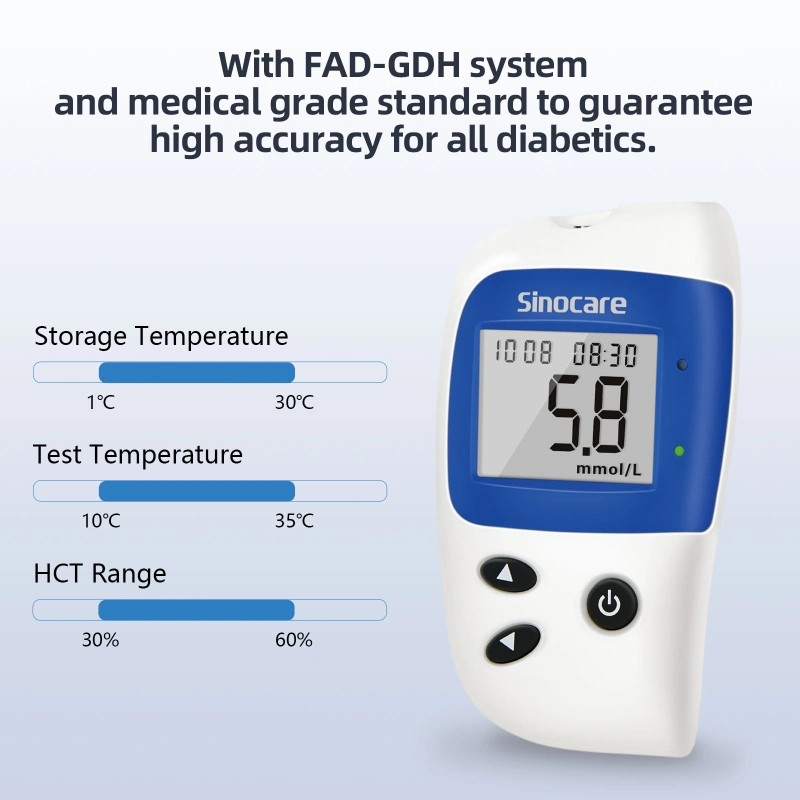 Sinocare Diabetic Test Strips Accuracy Glucose Meter Blood Glucose Meter Glucose Monitor